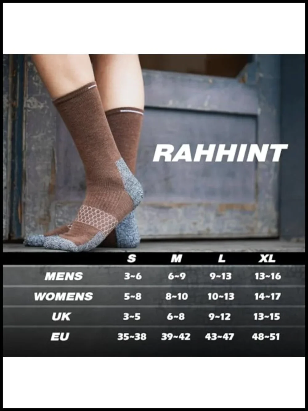 Merino Wool Work Boot Socks 3 Pairs Durable Compression Moisture Wicking